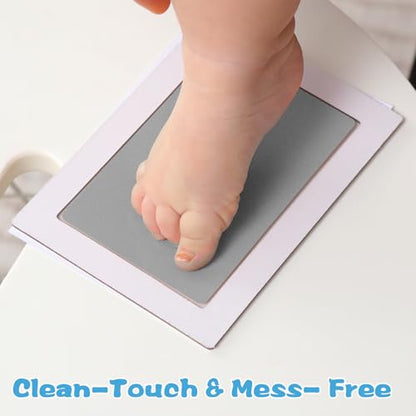 Baby Handprint Ink Pads,Inkless Print Kit,Pet Paw,Baby,Festival Gift | XL Size,2 Pcs Baby Handprint Ink Pads with Clean-Touch & 6 Imprint Cards Safe for Baby, Family Keepsake, Pet Paw Kit,Silver - color: Silver