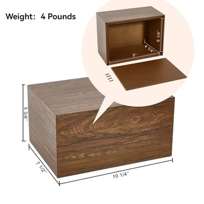 Wooden Burial Rectangle Cremation Urn Boxes for Human Ashes Adult （MDF | Funeral,Large capacity up to 240 Cubic Inches