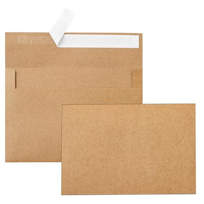 Silunkia 20 Packs Brown Blank Note Cards and Envelopes 4 x 6 - color: Brown, size: 4x6-20pcs