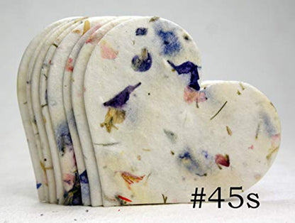 Of The Earth Handmade Paper - Wildflower Seed Paper Large Hearts - Recycled Flower Petals - Bulk Set of 100 (45s Purple Recycled) - color: 45s Purple Recycled