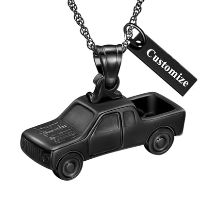 shajwo Pick Up Truck Urn Necklaces for Ashes for Men - color: Customize