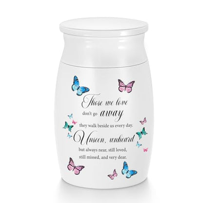 Small Urns for Human Ashes 3 Inches Mini Urn Aluminium Memorial Small Keepsake Urn Butterfly Mini Cremation Funeral Urn Ashes Holder