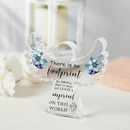 Sympathy Gifts, Miscarriage Gifts for Mothers, Remembrance Gift, Remember Me Grieving Present, Baby Footprint Memorial Angel Acrylic Decor, Funeral in Memory of Loss of Baby, Infant Loss Sympathy Gift - style: 032