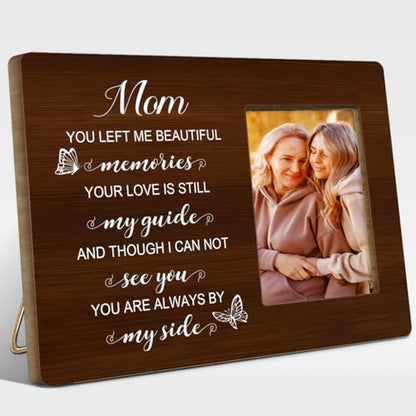 Mother Memory Picture Frame-Memory Gifts for Loss of Mother-Memorial Gift for Loss of Mom-Sympathy Gifts Condolences Gift-You Left me Beautiful Memorial Photo Frame for Loss of Mom - style: Mom-4