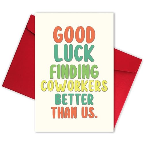Funny Leaving Card for Him Her, Humor Going Away Gifts for Coworker Colleagues, Good Luck Card, New Job Cards - color: Good Luck
