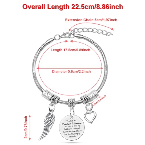 DlaeKua Memorial Gifts for Women Loss Loved Ones Bracelet Remembrance Gifts for Husband Boyfriend Memorial Gift for Loss of Mom Dad Sister Brother Memory Gift for Women