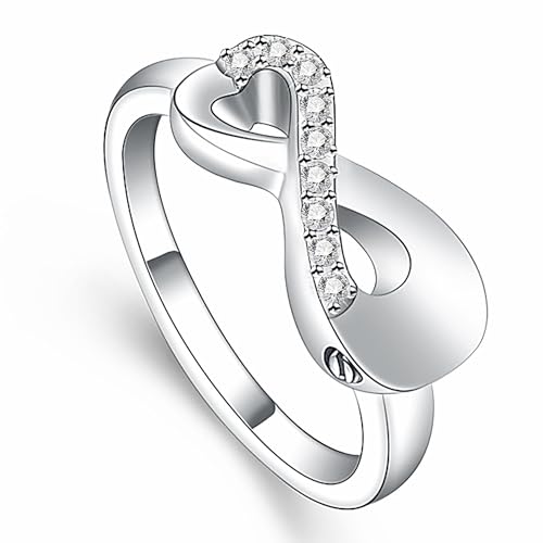 Infinity Urn Ring for Ashes for Women Stainless Steel Keepsake to Hold Ash | cremation jewelry,holds pet & human ashes,memorial gift,leak-proof sealed,engraved,urn ring for loved one - color: Silver, size: 8