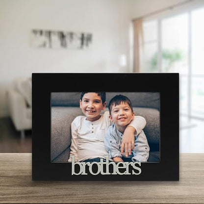 Malden International Designs 4316-46 Brothers Expressions Picture Frame, 4x6, Black - style: Brothers