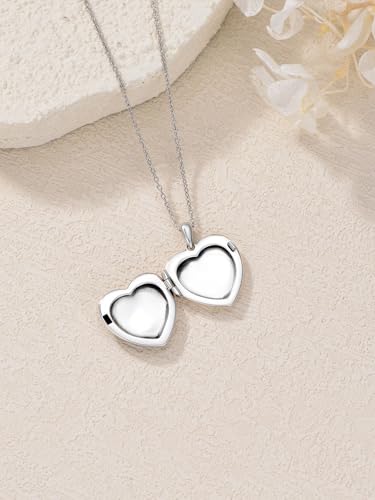 Personalized Heart Locket Necklace That Holds Pictures 925 Sterling Silver Custom Photo Lockets Necklaces Jewelry Gifts for Family Women Lover - color: Mother and daughter B, style: Locket Only