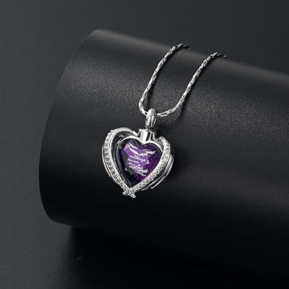 Cremation Jewelry for Ashes Pendant Crystal Heart Urn Necklace Keepsake Urn Memorial Pendant Ash Holder - color: Customize