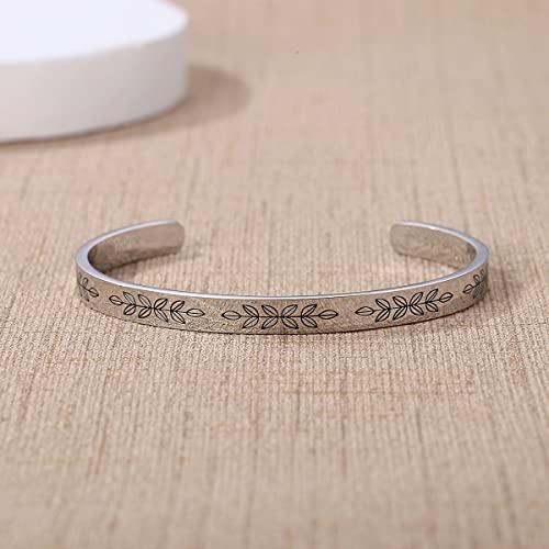 TONY & SANDY Inspirational Bracelets for Women Teen Girls Personalized Gifts for Daughter Granddaughter Mom Sister Friends Stainless Steel Engraved Cuff Birthday Easter Christmas - style: A - Friends Gifts - Friends are the family we choose