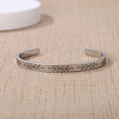 TONY & SANDY Inspirational Bracelets for Women Teen Girls Personalized Gifts for Daughter Granddaughter Mom Sister Friends Stainless Steel Engraved Cuff Birthday Easter Christmas - style: A - Friends Gifts - Friends are the family we choose