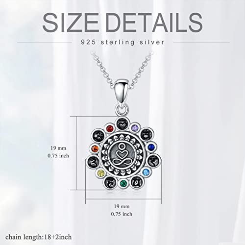 PELOVNY Urn Necklaces for Ashes of Loved Ones 925 Sterling Silver Personalized Heart Locket Urn Necklace Cremation Keepsake Memorial Jewelry Gifts for Women Men - color: Chakra Urn