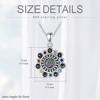 PELOVNY Urn Necklaces for Ashes of Loved Ones 925 Sterling Silver Personalized Heart Locket Urn Necklace Cremation Keepsake Memorial Jewelry Gifts for Women Men - color: Chakra Urn