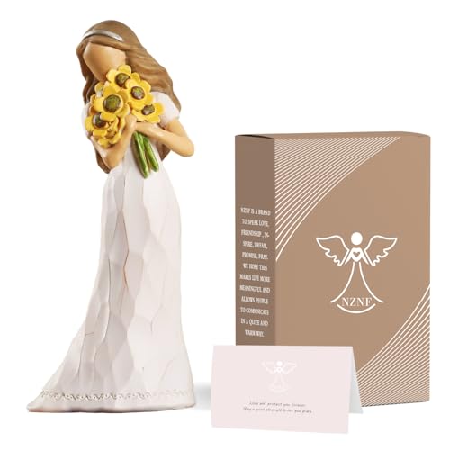NAN ZAI NAN FANG Encouragement Gifts for Women Friends Daughter Kids | Inspirational Support Sunflower Gifts for Women Birthday 6.7" Resin Sculpted Hand-Painted Figurines Home Decor - style: Encouragement