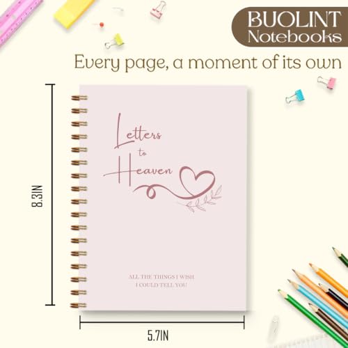 Letters to Heaven Grief Journal Gift for Women Men 5.5x8.3in（Pink） - color: Pink