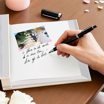 Wedding Photo Album 4x6 400 Pockets, Beige Leather Memory Book Gift - color: Album Heart