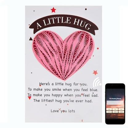 Little Pocket Hug Token & Greeting Card – Handmade Quilled Heart with NFC Bible Verse | Pocket Hug Card with Inspirational Scripture | Unique Christian Gift for Encouragement, Grief, Anxiety Relief & Long Distance Love (Pink Heart) - color: Pink Heart
