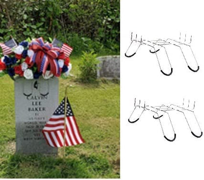 Case of 50 Made of Rust-Resistant Galvanized Steel Gravestone Saddles - 50 Cemetery Headstone Metal Grave Saddles for Making Memorial Flowers for The Tops of Tombstones - color: Bulk Set of 50 Saddles