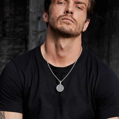 ONEFINITY Locket Necklace That Holds Picture Locket Memorial Pendant Jewelry Keepsake Gift for Men Women - color: Compass