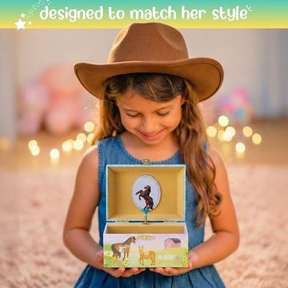 Giggle & Honey® Musical Horse Jewelry Box for Girls | Music Boxes for Little Girls, Toddler Jewelry Box for 4 Year Old Kids, Toys for Toddlers, Birthday Gifts for Kids 5-9 Years - style: Horse