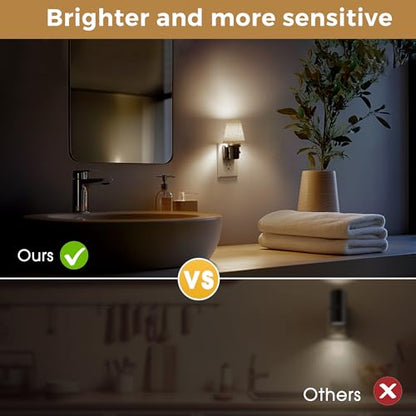 L LOHAS LED Night Lights Plug into Wall, Linen Fabric Night Light - color: Round Platform-5000K, size: 1 Pack