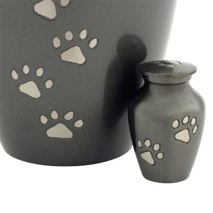 Classic Slate Pet Keepsake Cremation Urn for Ashes, Brass, Gray Urn, Dog Urn, Cat Urn, Keepsake Sized Pet Urn, 2.75 Inches High - color: Gray