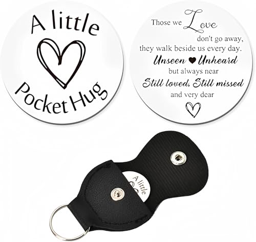 ShiQiao Spl Sympathy Memorial Gifts for Loss of Mom Dad Grief Bereavement Remembrance Gift Pocket Hug Token for Women Men Those We Love Don't Go Away Keychain Double Sided Inspirational Gift - color: Those We Love Don't Go Away