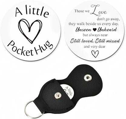 ShiQiao Spl Sympathy Memorial Gifts for Loss of Mom Dad Grief Bereavement Remembrance Gift Pocket Hug Token for Women Men Those We Love Don't Go Away Keychain Double Sided Inspirational Gift - color: Those We Love Don't Go Away