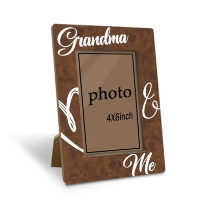 Grandma and Me Picture Frame, Grandmother Birthday Gift From Grandchild, Tabletop Display Home Decoration, Grandma Gifts Wooden Photo Frame Fitting a 4x6 Inch Photo - color: Grandma and Me