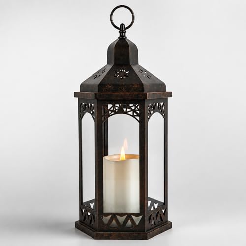 Black Lanterns Battery Operated Decorative Candle Lantern for Home Decor