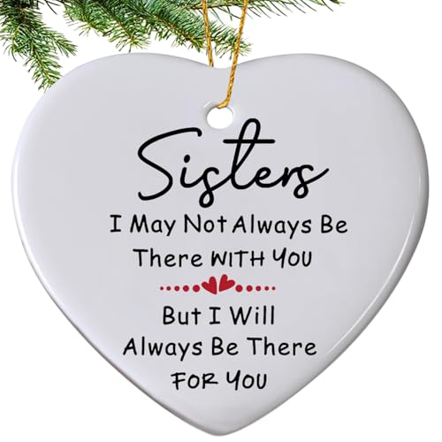 Sister Christmas Ornament 2026, Sisters Gifts for Xmas, White Personalized Sister Ornaments for Christmas Tree - Friend Ornaments for Women,Xmas Presents for Sisters - color: Sister