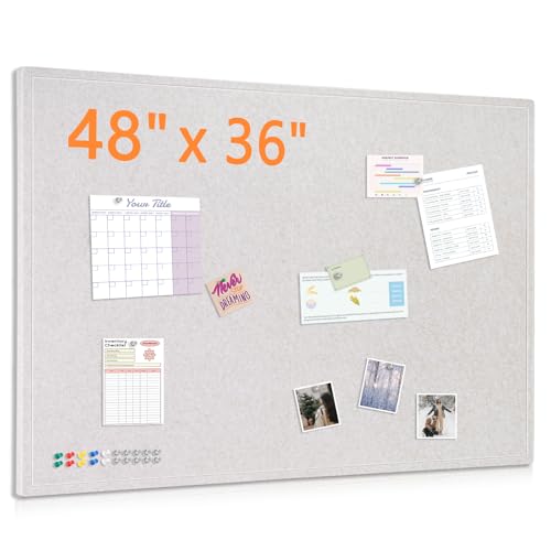 DOLLAR BOSS Large Bulletin Board 48"x36" Foldable Felt Cork Board, Beige - color: Light Beige, size: 48" x 36"