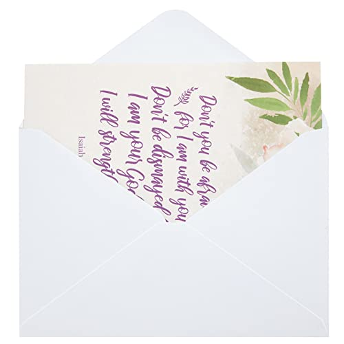 Faithful Finds Religious Sympathy Cards with Envelopes, Watercolor Floral (4x6 In, 36 Pack)
