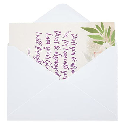 Faithful Finds Religious Sympathy Cards with Envelopes, Watercolor Floral (4x6 In, 36 Pack)