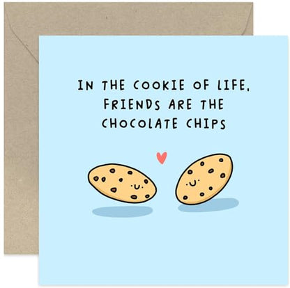 Old English Co. Card for Best Friend - Cute Friendship Card - 'Cookie of Life' Friendship Quote - Happy Birthday Card for Bestie - Sweet Thinking of You Card - Sympathy Card for Her | Blank Inside