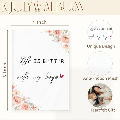Boy Mama Gifts Photo Albums 4x6 Pictures, Mother Gifts from Son, Life Is Better with My Boys Small Memory Photo Album Book for Baby Family Vacations Travel - color: Boys