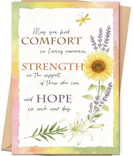ICOOLYI Sympathy Card for Loss of Loved One – Heartfelt Condolence Card | Thoughtful Support Card for Grief, Bereavement, Friend, Family, Coworker with Heartfelt Message of Comfort and Hope - color: WY-524