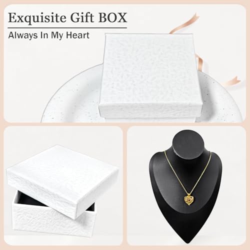 Paw Print Heart Pet Ashes Memorial Necklace with Mini Inner Box-B-Gold ﻿ | Pet Cremation Jewelry for Ashes, Cremation Urn Jewelry to Hold Dog & Cat Ashes Pendant with Box Filling Tools - color: B-Gold