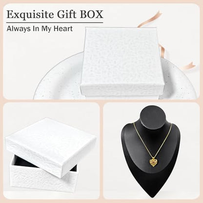 Paw Print Heart Pet Ashes Memorial Necklace with Mini Inner Box-B-Gold ﻿ | Pet Cremation Jewelry for Ashes, Cremation Urn Jewelry to Hold Dog & Cat Ashes Pendant with Box Filling Tools - color: B-Gold
