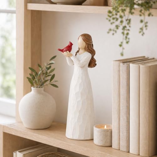 Cardinal Gifts for Women Angel Cardinal Figurine Sympathy Gifts for Loss of Loved One Cardinal Memorial Gifts for Women Red Cardinal Figurines Condolence Comfort Gift for Mom Friend Family - size: Holding Cardinal