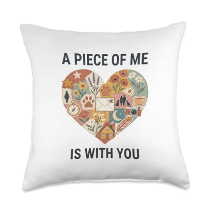 A Piece of Me is with You Memorial Gift Throw Pillow - size: 18x18