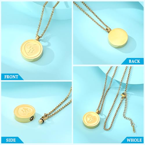 Hearbeingt Tree of Life Cremation Jewelry Paw Print Urn Necklace for Ashes - color: B-Customize image