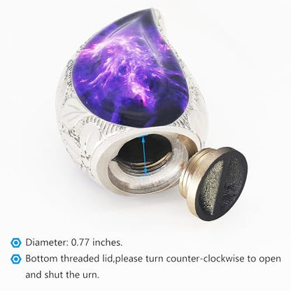 M MEILINXU Purple Small Urns for Human Ashes, Galaxy Teardrop Keepsake Urn - color: Purple & Blue, size: Small / Keepsake