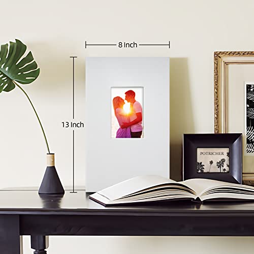 potricher Linen Photo Album for 4x6 Inch Photos, 300 Pockets, White | Linen Cover, Small Capacity 4x6 Picture Albums with Horizontal Pockets, 4x6 Photo Book for Family, Wedding, Baby, Anniversary - color: White