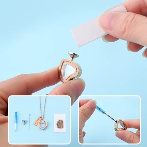 Glass Heart Cremation Urn Necklace for Ashes Stainless Steel Memorial Ash Pendant Keepsake Jewelry Cremation Jewelry for Women - color: Rose Gold-Always In My Heart