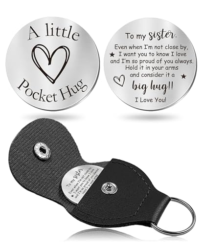 CINDYHE Pocket Hug Token keychain for Men Women Him Her(Sister) - color: Sister