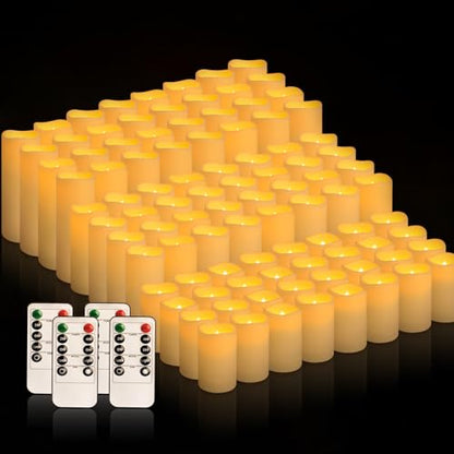 fclayvts 96-Pack LED Flameless Candles with Remote Control - Perfect for Parties, and Special Occasions(Three Sizes) - size: 96-Pack