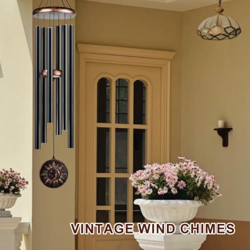 48" Large Wind Chimes for Outside, Sun Moon Star Outdoor Decor - size: 48" Sun Moon Star