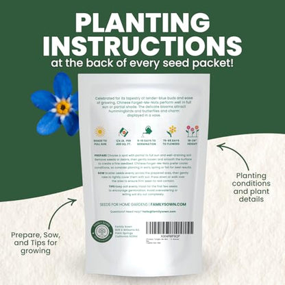 Chinese Forget Me Not – 18,000 Seeds for Planting – 2026 Season – 4 Ounces - size: 4 oz
